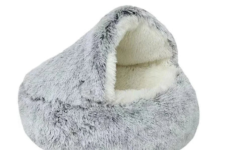 Autumn and Winter Soft Plush Pet Bed and Pet Bed Winter Warm and Cold Plush Comforter Nest Shell Cat Nest Semi-Enclosed Cat Nest