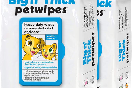 Petwipes – Big 'N Thick Extra Large Pet Wipes for Dogs and Cats – Cleans Face, Ears, Body and Eye Area – Super Convenient, Ideal for Home or Travel