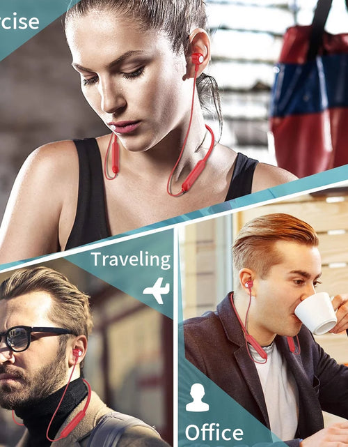 Load image into Gallery viewer, Bluetooth Earbuds Wireless Headphones Bluetooth 5.3 Running Headphones IPX7 Waterproof Earphones with 12 Hrs Playtime Stereo Sound Isolation Headsets for Workout Gym,Red

