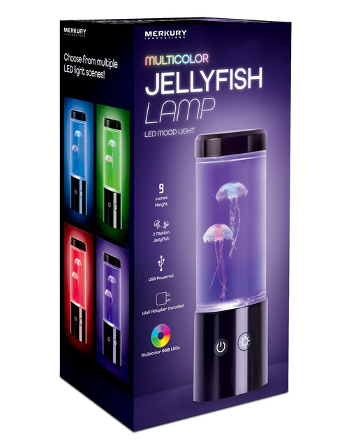 Load image into Gallery viewer, Jellyfish Night Light Lamp Motion &amp; Multicolor Leds - Easy Mode Switching, USB Powered - 9"
