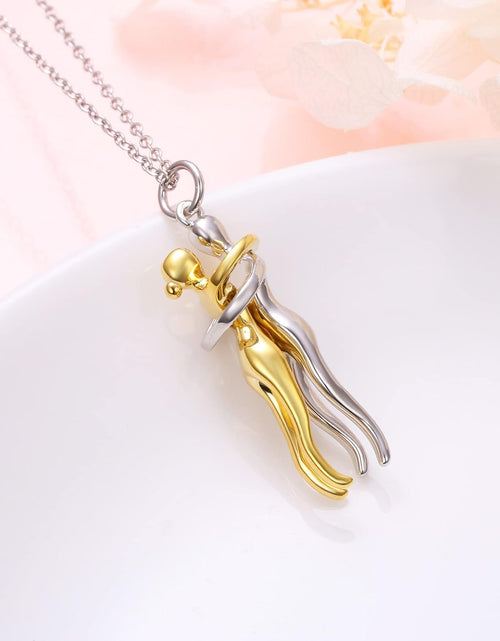 Load image into Gallery viewer, Hug Couple Necklace 925 Sterling Silver Hugging Couples Pendant Jewelry Gifts
