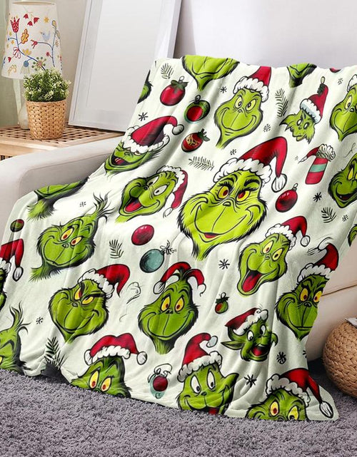 Load image into Gallery viewer, Grinch Pattern Throw Blanket
