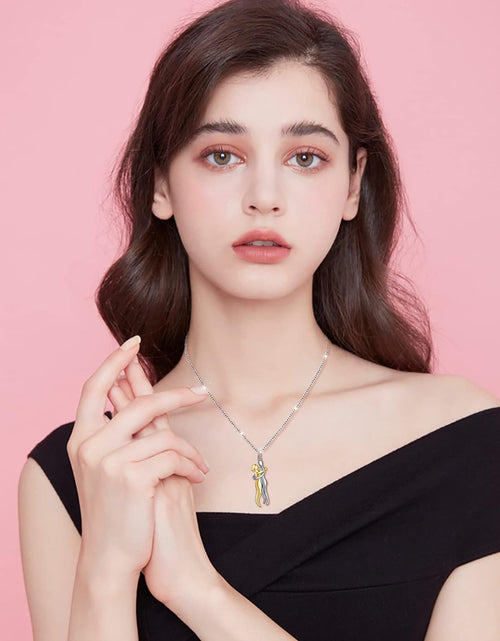 Load image into Gallery viewer, Hug Couple Necklace 925 Sterling Silver Hugging Couples Pendant Jewelry Gifts
