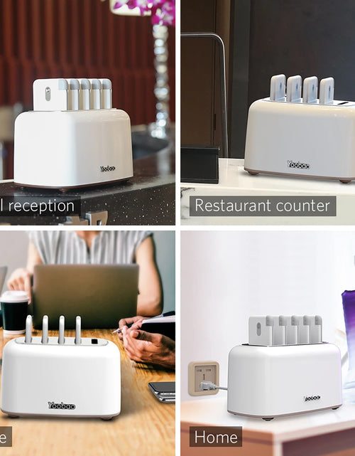 Load image into Gallery viewer, Wireless Charging Station with 5PCS Power Bank, 10000Mah Portable Charger with Built in Cable Compatible with Iphone/Samsung/Android for Home, Office, Bar, Restaurant (White)
