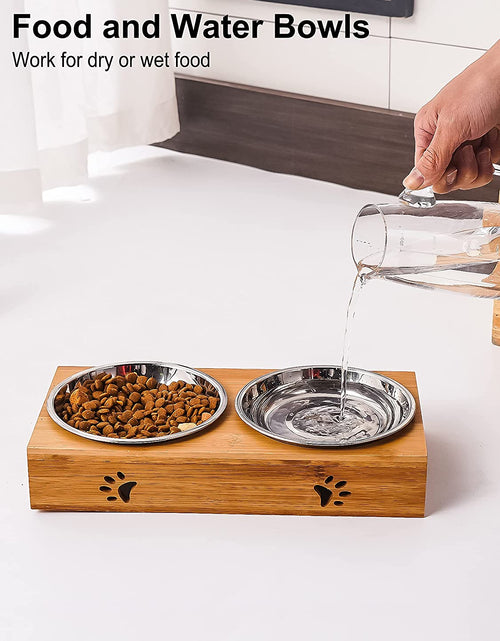 Load image into Gallery viewer, Stainless Steel Cat Bowls, Whisker Fatigue Cat Bowl, Metal Cat Dishes, Shallow Cat Food Dish
