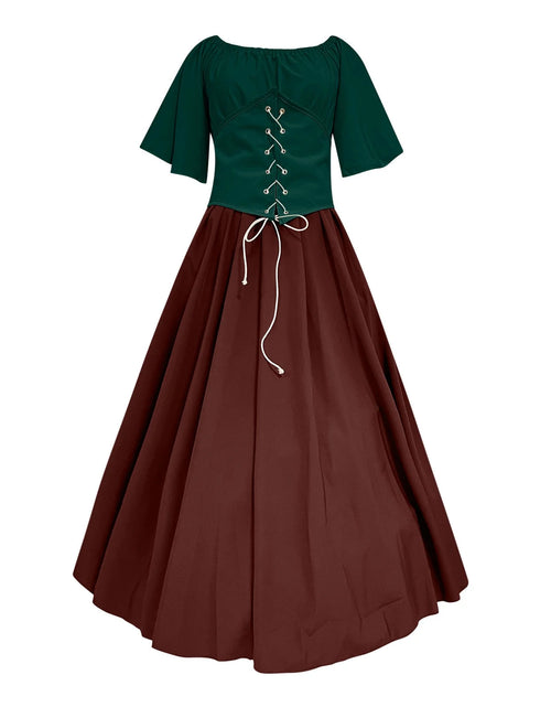 Load image into Gallery viewer, UPPADA Vestidos De Feria Renacentista Para Mujeres Medievales Irlandeses Tradicionales Talla Grande Vestidos Con Volantes Sobre Vestido Corsé Retro Vestido De Cosplay
