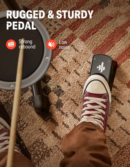 Load image into Gallery viewer, Electric Drum Set for Beginner with 180+ Sounds, Quiet Mesh Kid Child Students Electronic Drum Kit with Heavy Duty Pedals, On-Ear Headphones, DED-80 Gray
