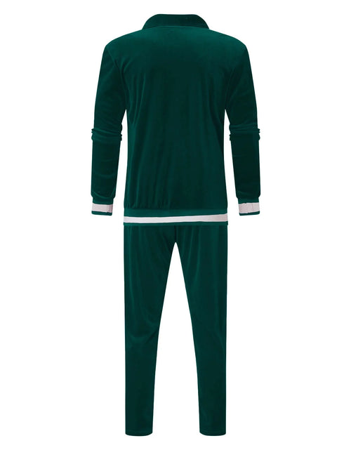 Load image into Gallery viewer, Velour Tracksuit Mens,2023 Men'S Velour Tracksuit 2 Pieces Winter Warm Full Zip up Jacket Sweatpants Fitness Sportswear Sweatsuit Jogger Sets
