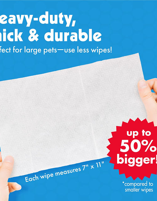 Load image into Gallery viewer, Petwipes – Big 'N Thick Extra Large Pet Wipes for Dogs and Cats – Cleans Face, Ears, Body and Eye Area – Super Convenient, Ideal for Home or Travel

