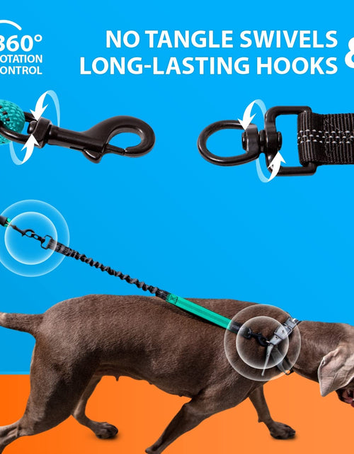 Load image into Gallery viewer, Heavy Duty Rope Bungee Leash for Large and Medium Dogs with Anti-Pull for Shock Absorption - No Slip Reflective Leash for Outside
