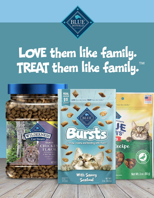 Load image into Gallery viewer, Bursts Crunchy &amp; Creamy Cat Treats, Great for Training, Savory Seafood, 12-Oz Tub
